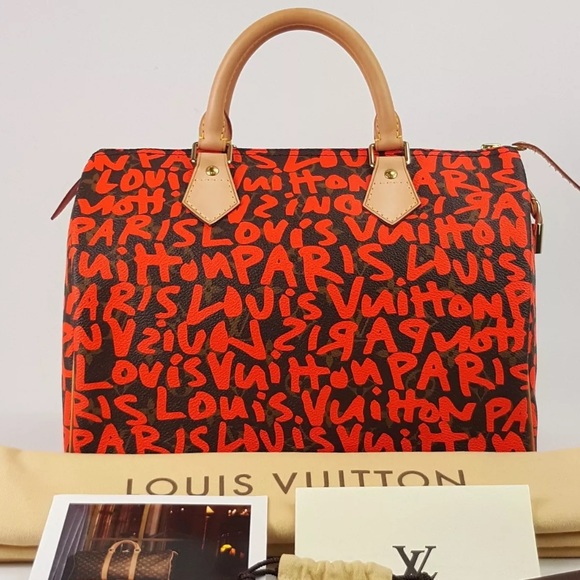RARE💯 LOUIS VUITTON  Graffiti Speedy 30 Orange - Picture 8 of 8